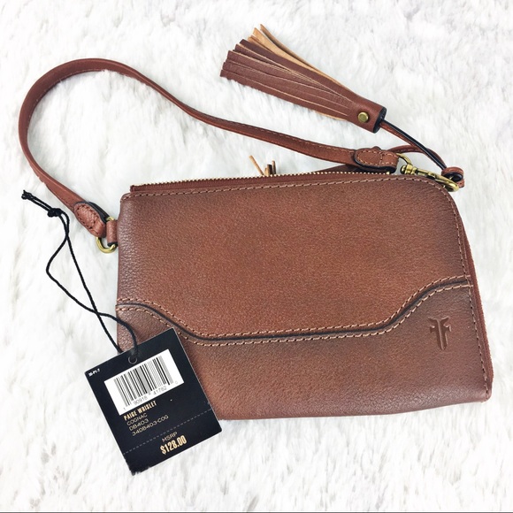 Frye Handbags - Frye Paige Wristlet Cognac NWT Zippered
